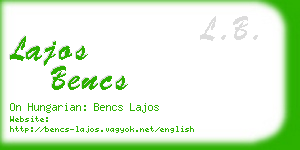 lajos bencs business card